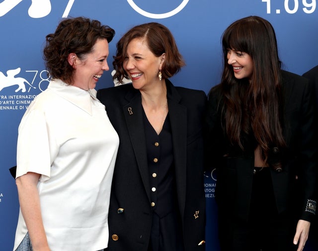 Olivia Colman, Maggie Gyllenhaal and Dakota Johnson at venice film festival