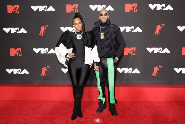 Alicia Keys and Swizz Beatz attend the 2021 MTV Video Music Awards 