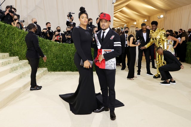 Kirsten Corley and Chance the Rapper at The 2021 Met Gala 