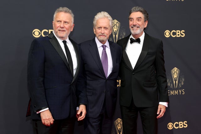 Paul Reiser, Michael Douglas, and Chuck Lorre at 2021 emmys