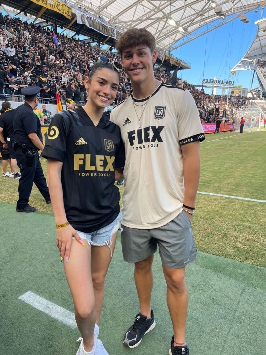 Dixie D’Amelio and Noah Beck at lafc game