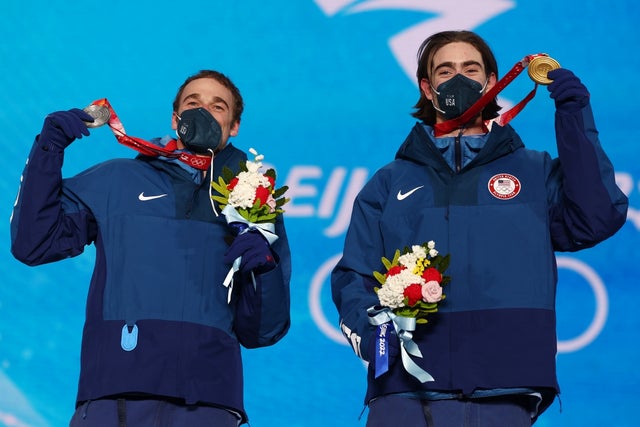nick goepper and alex hall beijing olympics medal podium