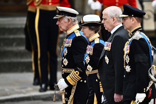 King Charles, Princess Anne, Prince Andrew and Prince Edward
