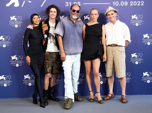 Taylor Russell, Timothee Chalamet, Luca Guadagnino, Chloe Sevigny and Mark Rylance