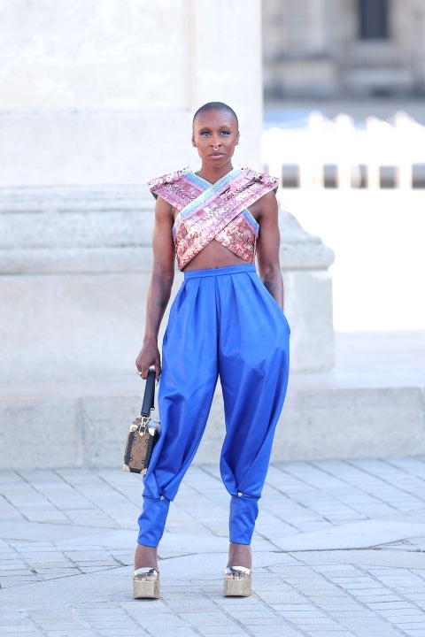 Cynthia Erivo attends the Louis Vuitton fashion show for Paris Fashion Week