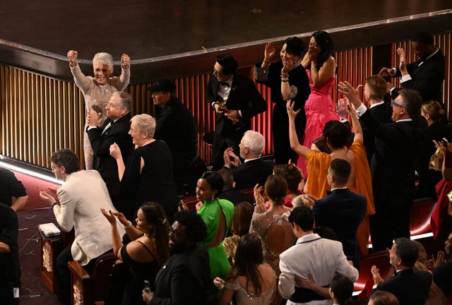 Cast of "Everything, Everywhere, All at Once" celebrate wining Best Picture 