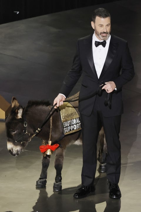 Jimmy Kimmel and Jenny the donkey