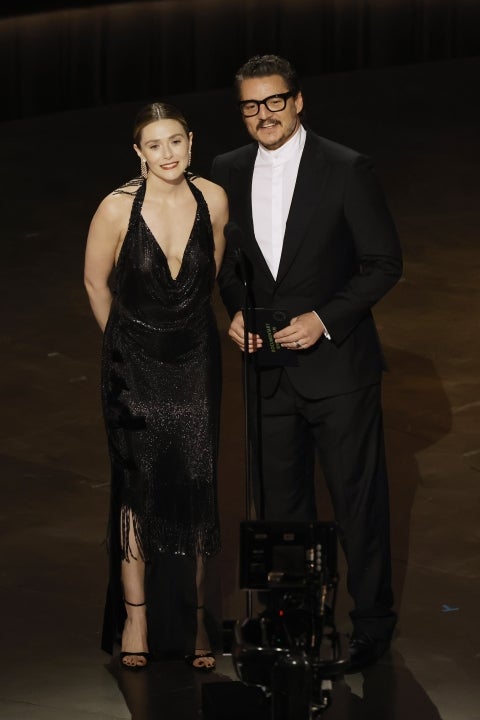 Elizabeth Olsen and Pedro Pascal on stage