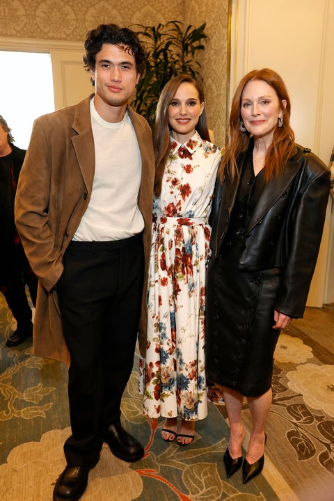 Charles Melton, Natalie Portman and Julianne Moore