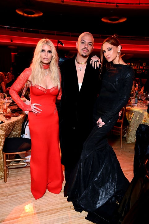 Jessica Simpson Evan Ross and Ashlee Simpson attend the Jam for Janie GRAMMY Awards Viewing Party presented by Live Nation at Hollywood Palladium on February 04, 2024 in Los Angeles, California.