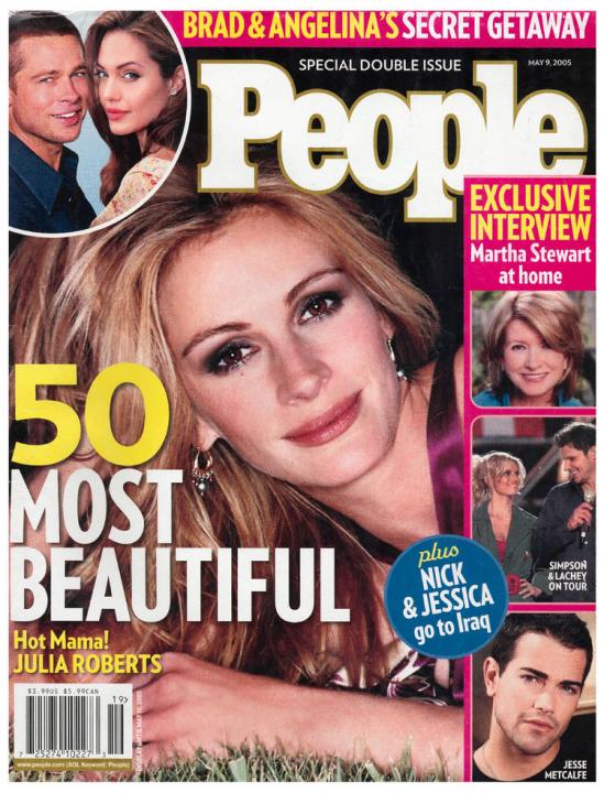 People Magazine 50 Most Beautiful 2005 Julia Roberts Brad Martha