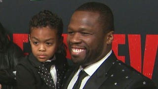 50 Cent and Son Sire Jackson Are Twinning at 'Den of Thieves' Premiere