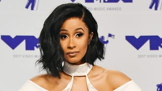 Cardi B Suffers Wardrobe Malfunction While Presenting Demi Lovato On Stage at 2017 VMAs