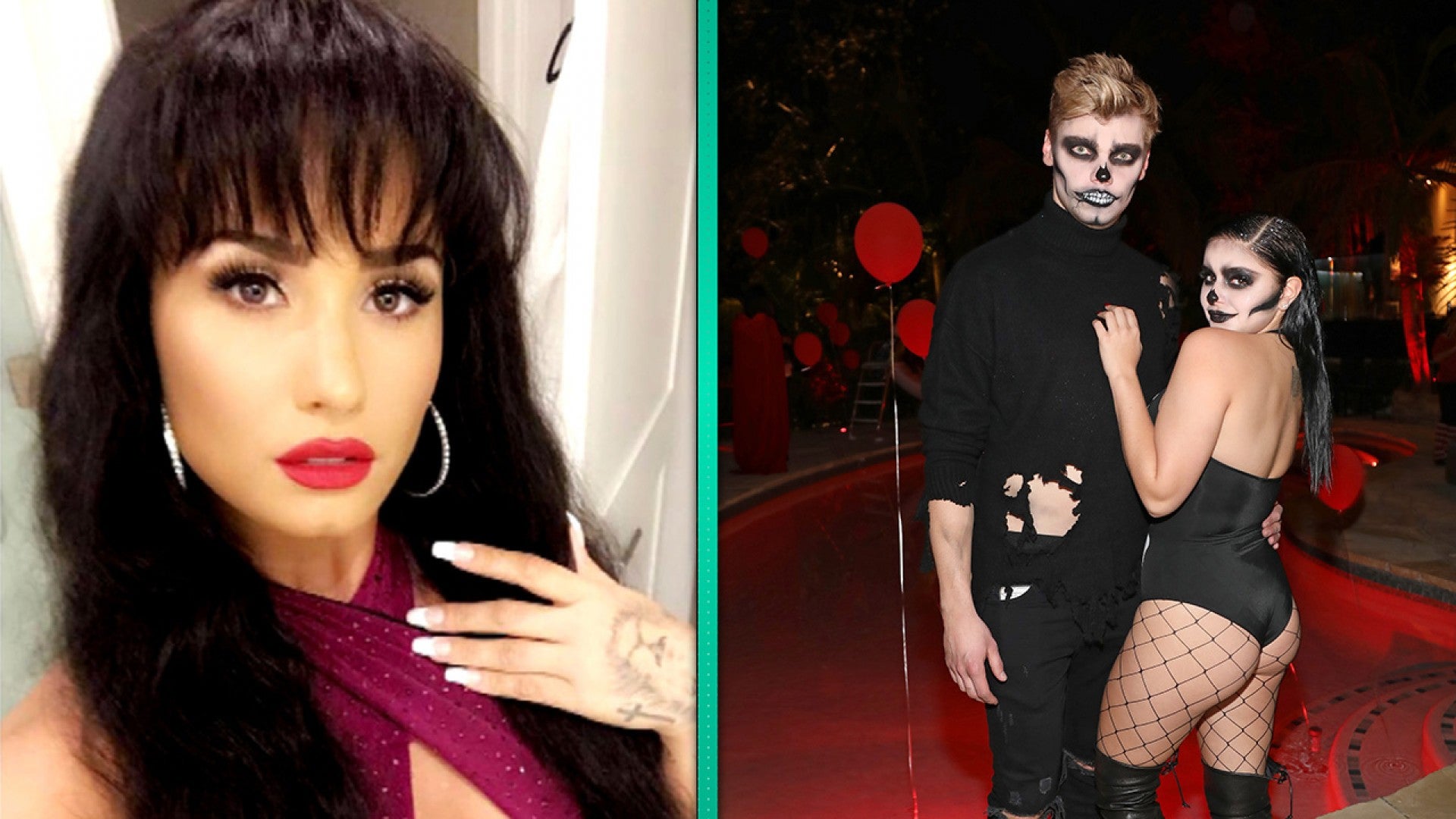 Demi Lovato Shows Plenty Of Cleavage In Spot On Selena Quintanilla Costume Pics Entertainment Tonight Demi lovato flagged halloween miley cyrus selena gomez. demi lovato adam levine ariel winter and more stars celebrate halloween see the looks