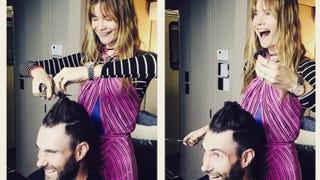 Adam Levine's Supermodel Wife Gives Him a Haircut -- See the Results!