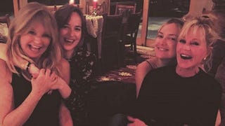 Kate Hudson and Dakota Johnson Swap Famous Mothers in Cute Holiday Photo!