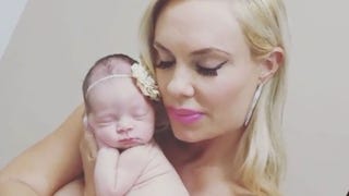 Coco Austin Poses Topless With Baby Chanel