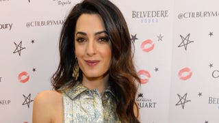 Amal Clooney Puts Her Abs on Full Display In Metallic Crop Top