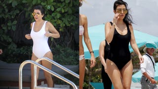 Kourtney Kardashian Takes Miami in Matching Swimsuits!