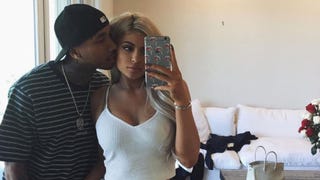 Kylie Jenner Poses Topless With Boyfriend Tyga on His 27th Birthday