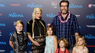 Tori Spelling Flaunts Baby Bump With Her Family at 'Moana' Premiere
