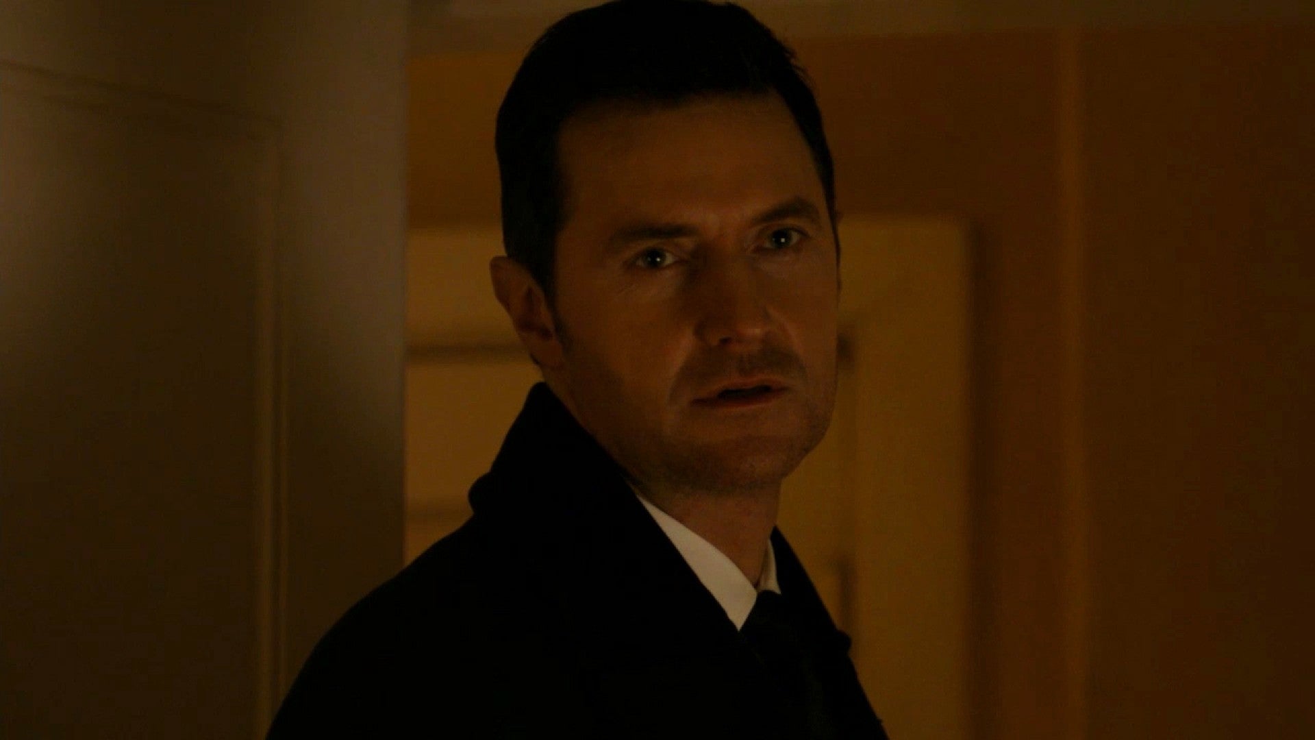 Exclusive Richard Jenkins Grills Richard Armitage Over His Thomas Shaw Obsession On Berlin Station Entertainment Tonight