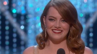 Emma Stone and Brie Larson Embrace, Cry After Best Actress Win