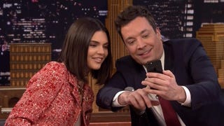 Kendall Jenner Hilariously Photographs Jimmy Fallon During Impromptu 'Tonight Show' Photoshoot