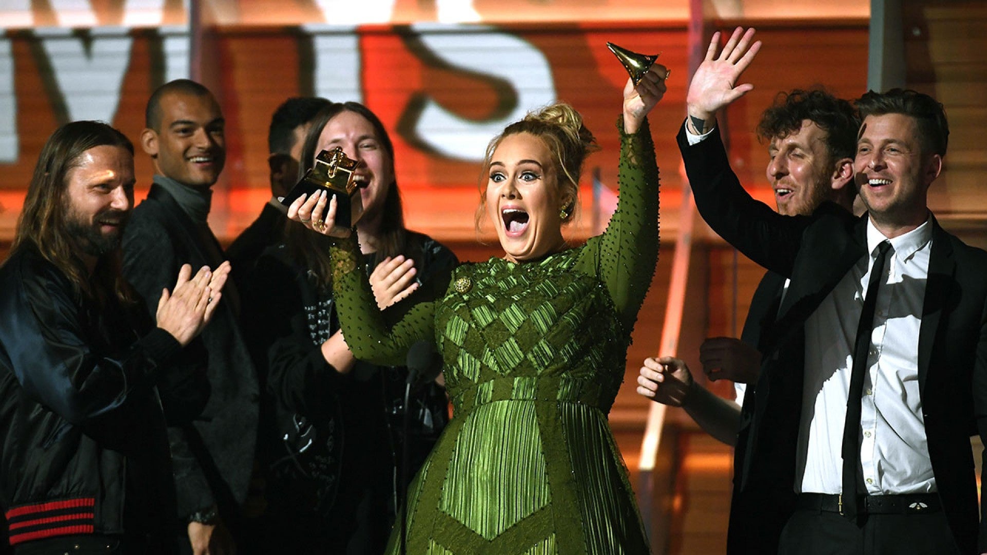 Adele Wears Green Givenchy Dress on the Grammys Red Carpet - Adele