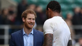 Prince Harry Meets England Rugby Players During Open Training Session
