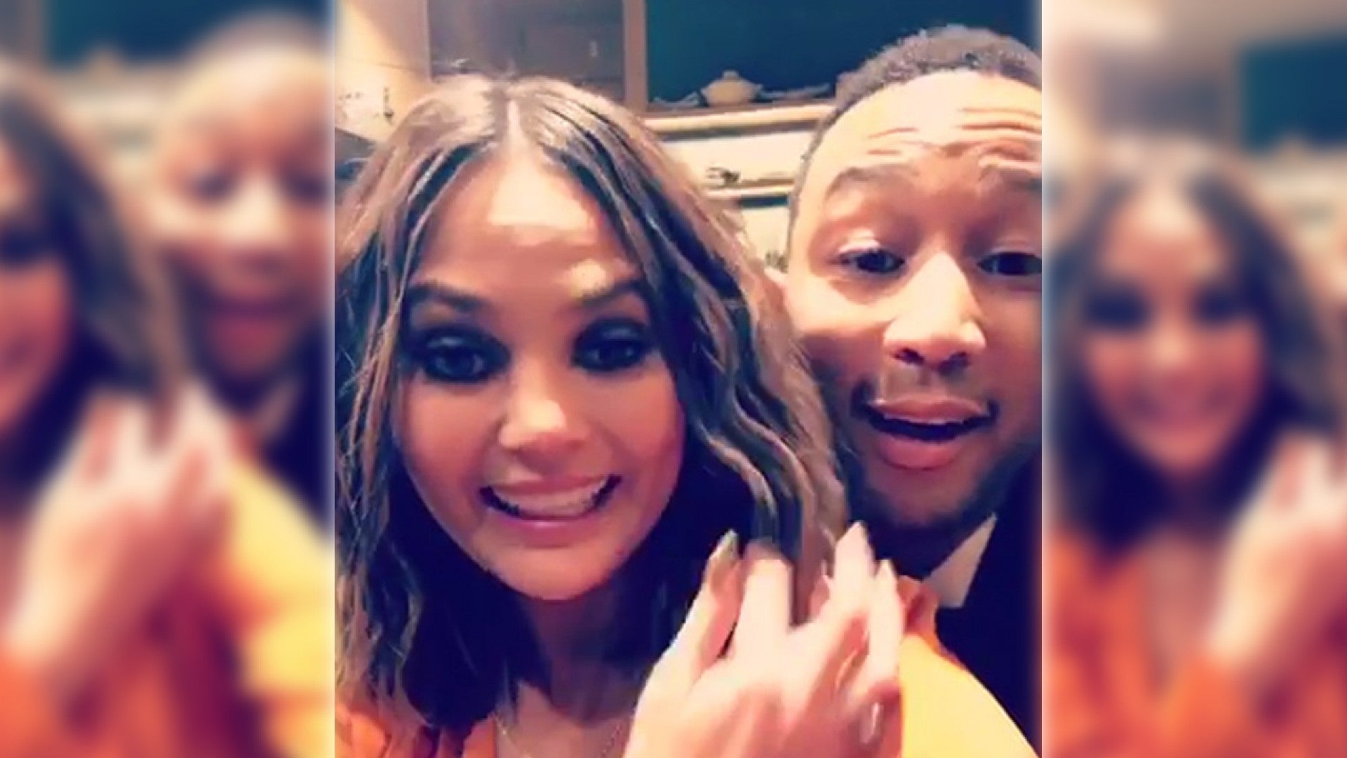 Chrissy Teigen Asks John Legend If He S Mad At Her For Getting Drunk At Grammys In Series Of Funny Snaps Entertainment Tonight