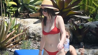 Dakota Johnson Shows Off Slim Figure in Skimpy Red Bikini During Miami Trip