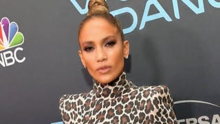 Jennifer Lopez's Skintight Leopard Dress Even Got Derek Hough Tongue-Tied