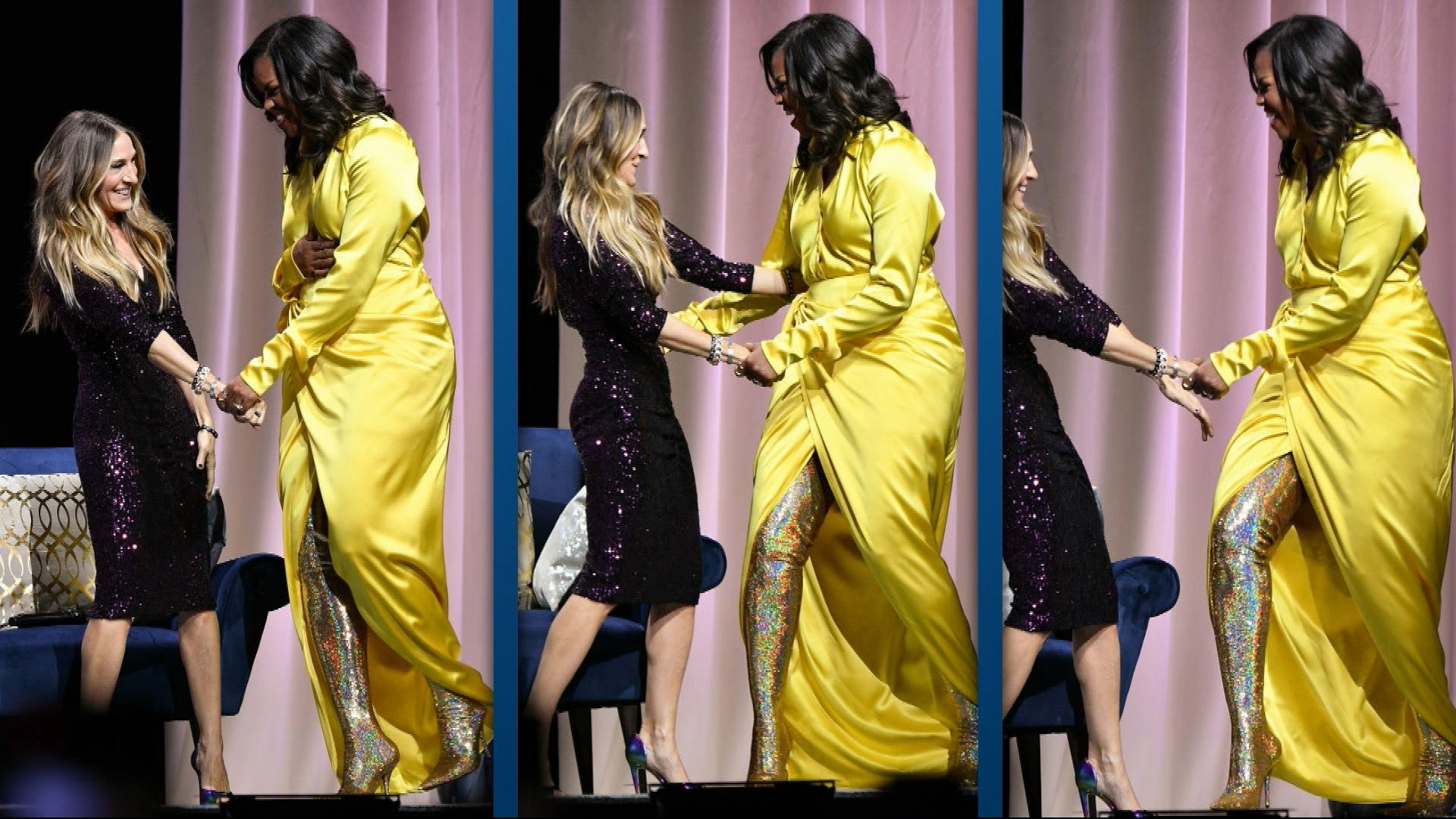 Brød I kolbe Michelle Obama Just Wore Thigh-High Glitter Boots and We're Shaking |  Entertainment Tonight