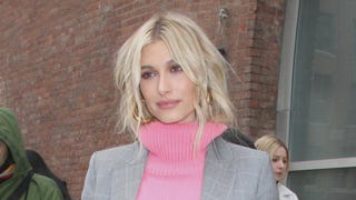Hailey Bieber's Pink Sweater and Suit Combo Is Perfection! 