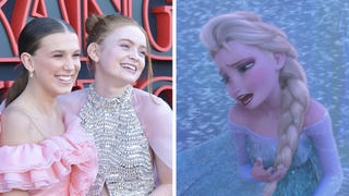 Millie Bobby Brown and Sadie Sink Recreate 'Frozen' Scene on 'Stranger Things' Set