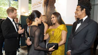 How Beyonce Broke Royal Protocol When Meeting Meghan Markle at 'Lion King' Premiere in London