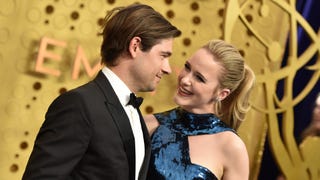 2019 Emmys: Rachel Brosnahan Stuns in Elie Saab With Husband Jason Ralph