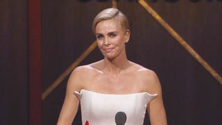 Charlize Theron Gets Emotional Onstage While Accepting Award 