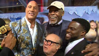 Dwayne 'The Rock' Johnson and Kevin Hart's Interview Gets CRASHED by 'Jumanji' Co-Stars!