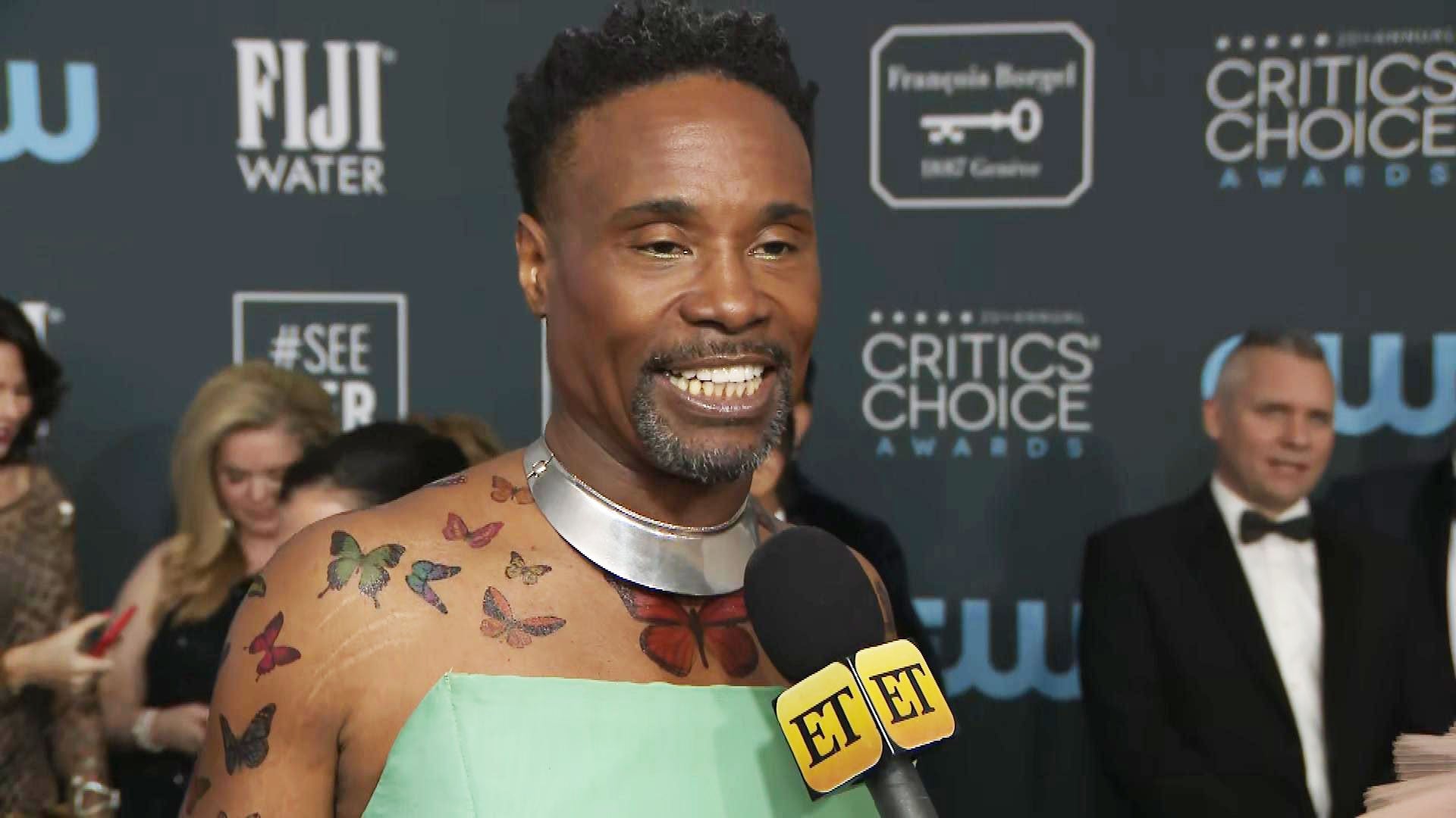 2020 Critics Choice Awards Billy Porter Stuns In Two Tone Teal