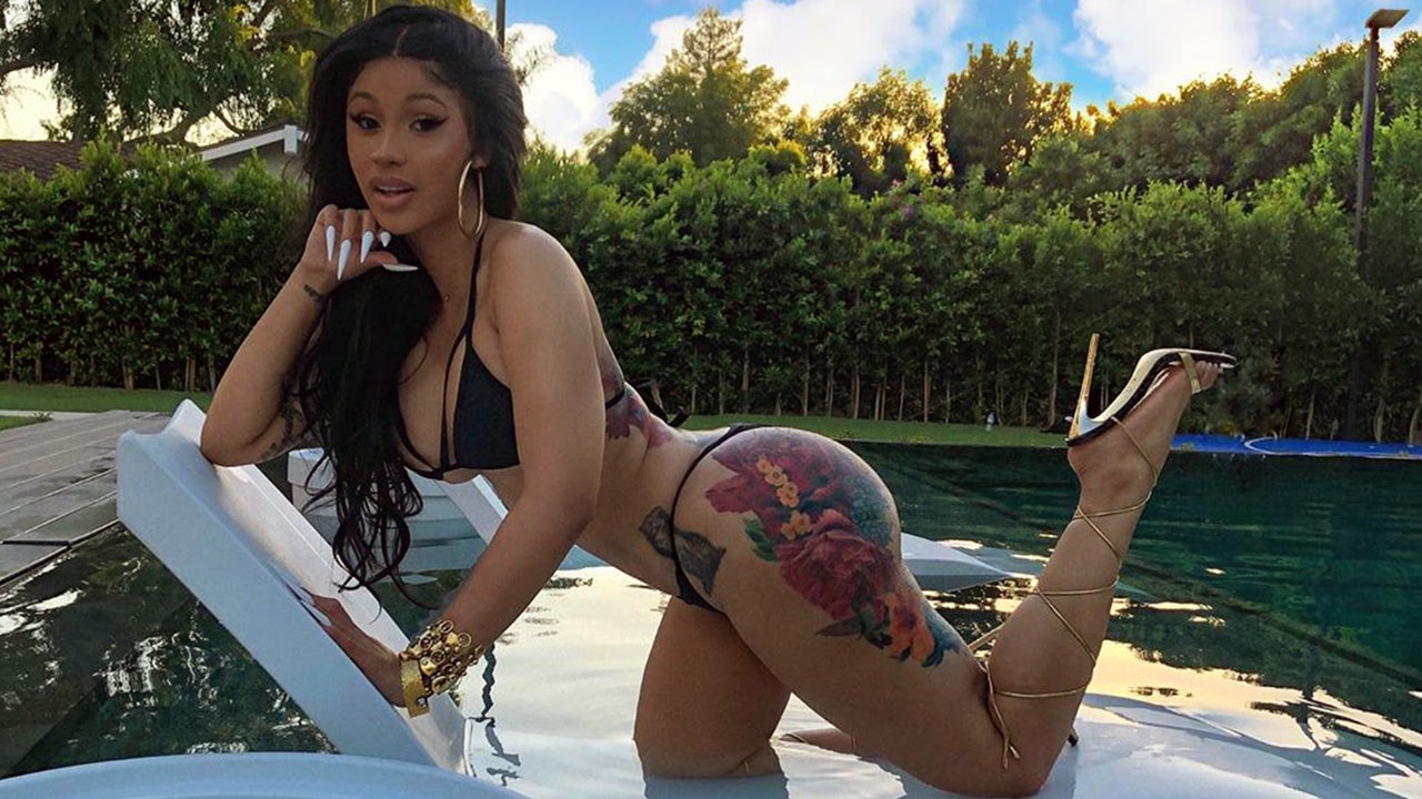 Cardi B Shows How She Sucks Her Stomach in Bikini Pics
