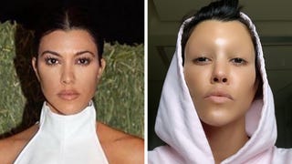 Kourtney Kardashian Is Unrecognizable Without Eyebrows -- See the Wild Look!