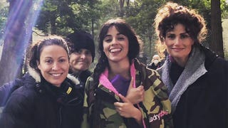 Camila Cabello Is All Smiles on 'Cinderella' Set With 'Not Evil Stepmother' Idina Menzel