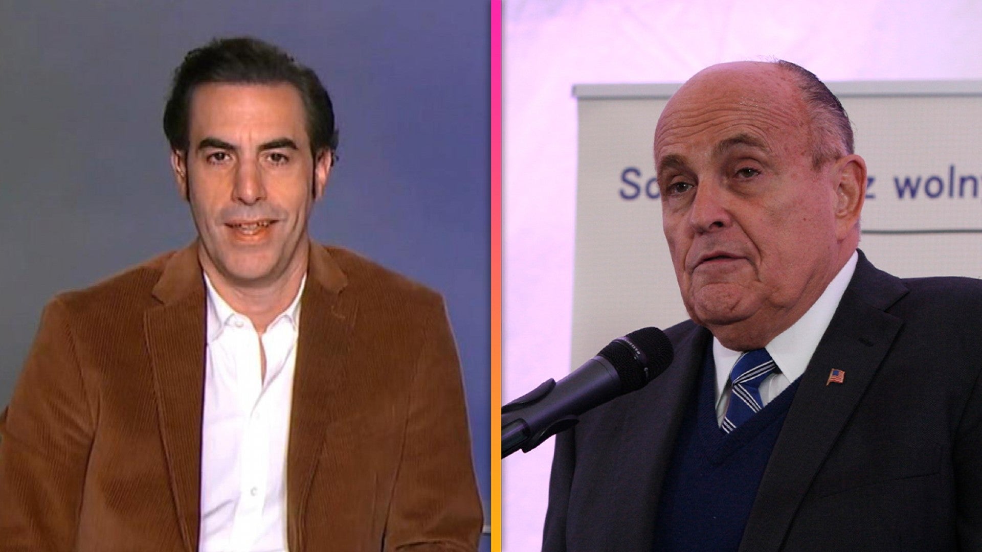 Sacha Baron Cohen Says He Was Quite Concerned For Borat 2 Actress During Rudy Giuliani Scene Entertainment Tonight