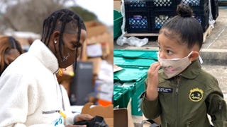 Stormi Webster Gives Her Dad Travis Scott a Hand at His Holiday Toy Drive