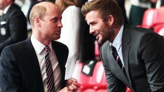Prince William, Kate Middleton and Son George Catch Up With David Beckham at Soccer Game