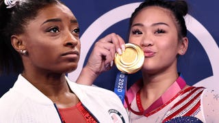 Suni Lee Wins Olympic Gold as Simone Biles Cheers From the Stands