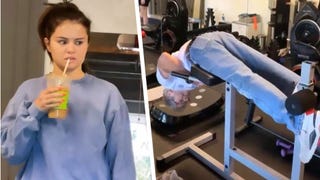 Watch Selena Gomez’s Grandpa Shock Her With His Gym Routine