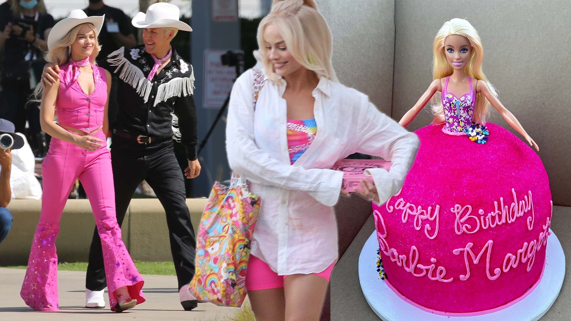 Margot Robbie Celebrates Birthday With a Barbie-Themed Party While Filming Live-Action Movie 
